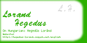 lorand hegedus business card