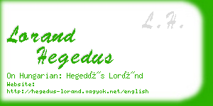 lorand hegedus business card